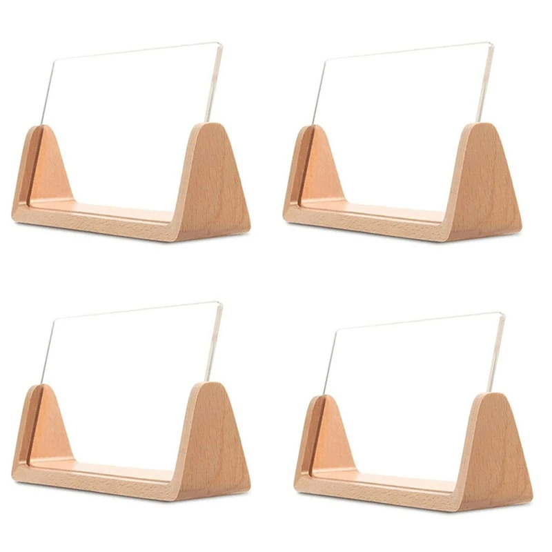 

New-4X U-Shaped Acrylic Photo Frame Creative Solid Wood Home Desk Decoration For Office/Bedroom/Living Room/Cafe-7 Inch