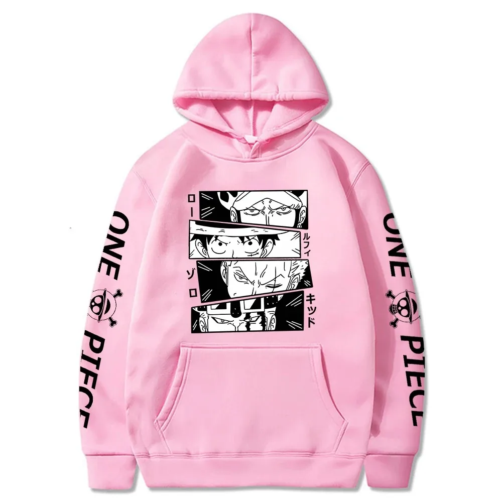 Anime One Piece Hoodie Luffy Zoro Law Kid Sweatshirts Cozy Tops Sudadera Felpa Moletom Printing Quality The Print Does Not Fall