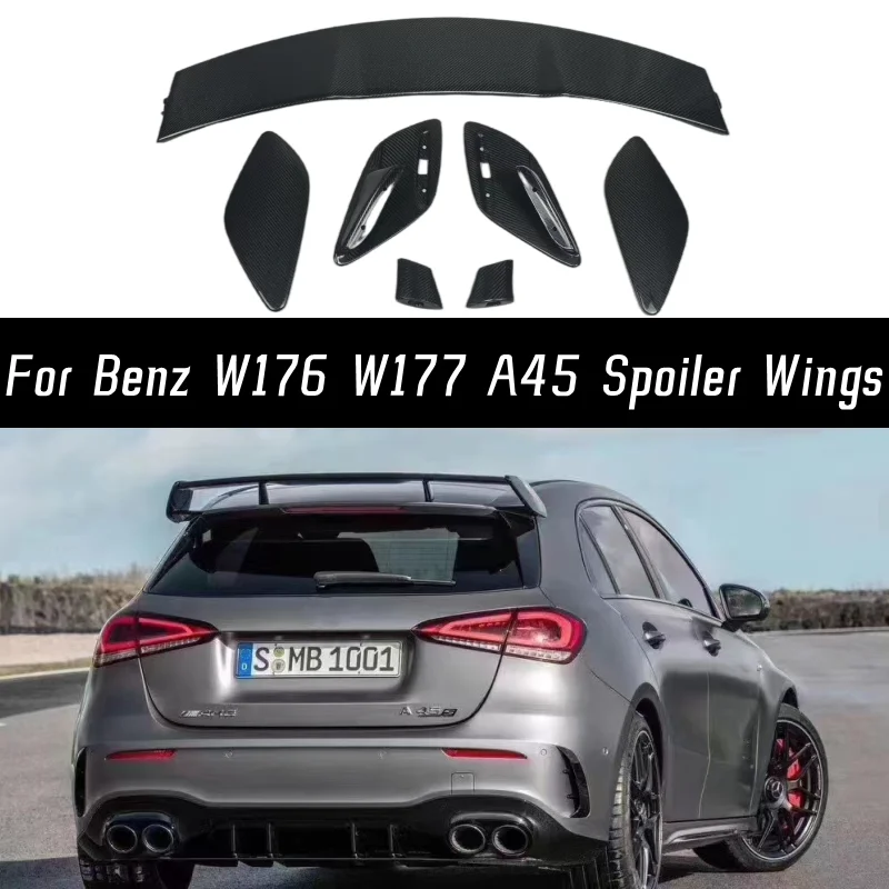 Carbon Fibe Rear Roof Trunk Lid Car Spoiler Wings For Mercedes Benz W176 W177 A45 180 200 220 250 260 AMG Exterior Accessories