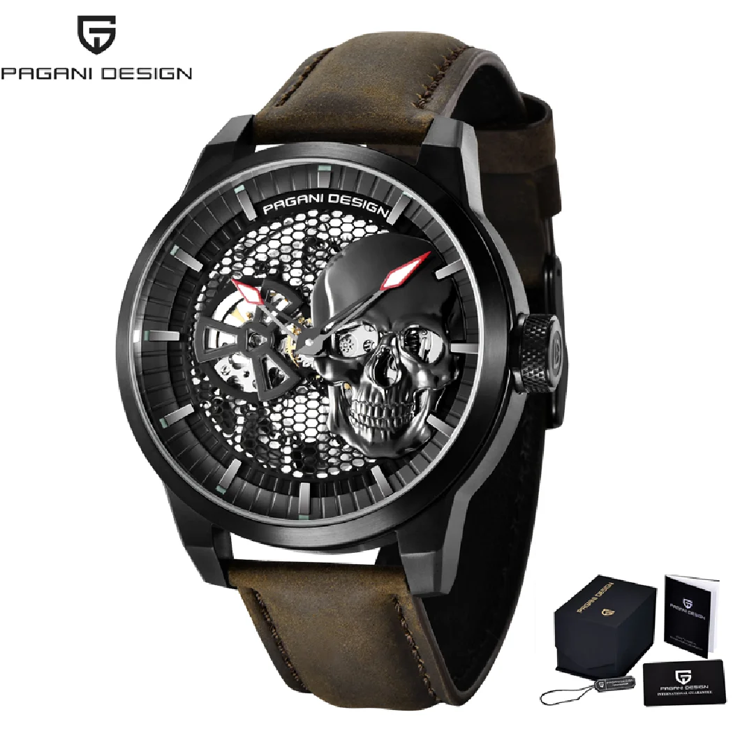 جديد PAGANI تصميم الرجال الساعات الميكانيكية الهيكل العظمي توربيون ساعة للرجال العلامة التجارية الفاخرة ساعة معصم مقاوم للماء ساعة رجل