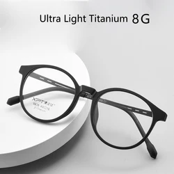 Ultra Light Titanium Fashion Retro Round Eyeglasses Hyperopia Myopia astigmatism Optical Prescription Eyeglasses Frame Man Woman
