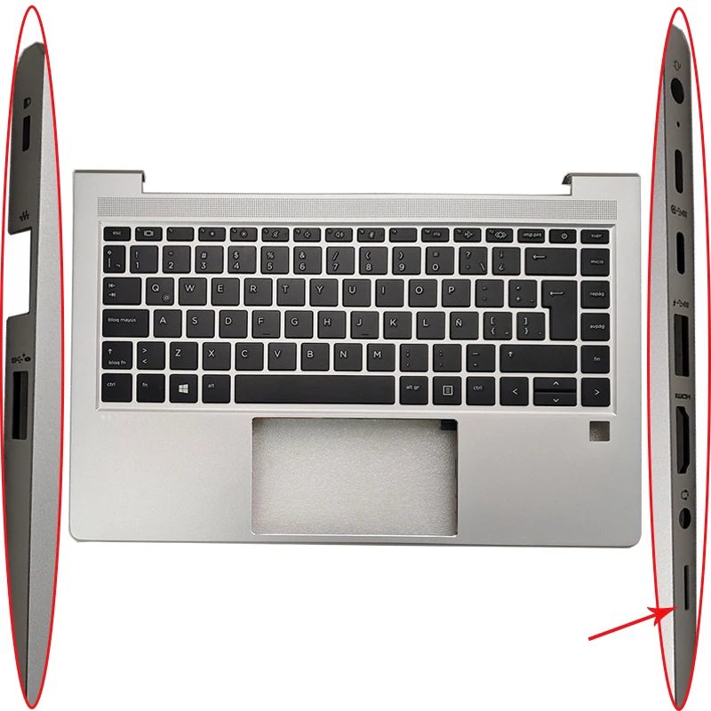 Casing Keyboard Latin untuk HP ProBook, casing penutup atas Palmrest Laptop 440 445 G8 G9 G10 tanpa lampu latar