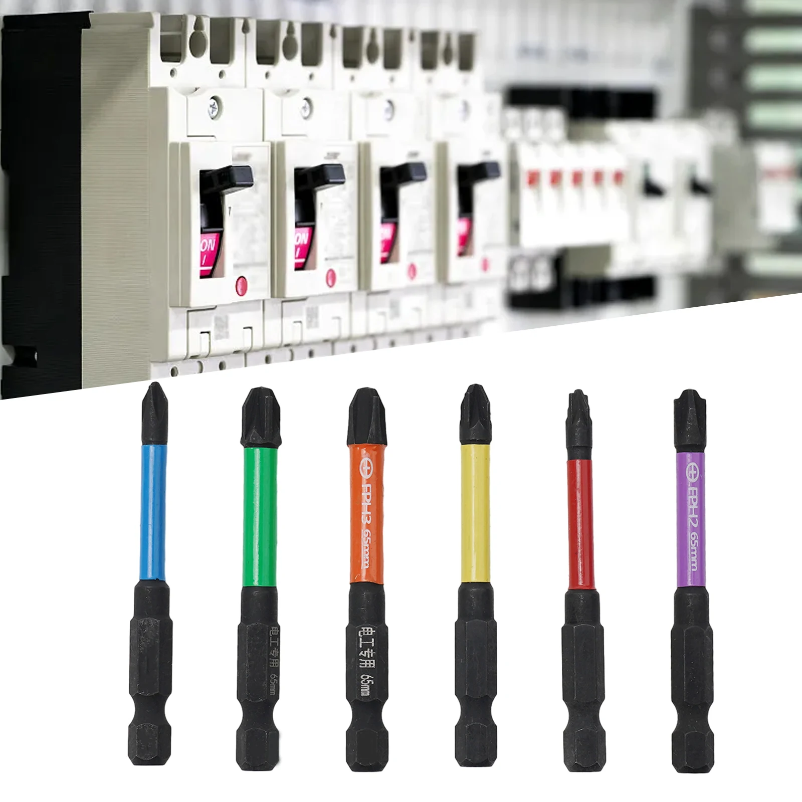 6 X 65mm Alloy Steel Magnetic Special Slotted Cross Screwdriver Bits FPH1 FPH2 FPH3 FPZ1 FPZ2 FPZ3 For Electrician Socket Switch