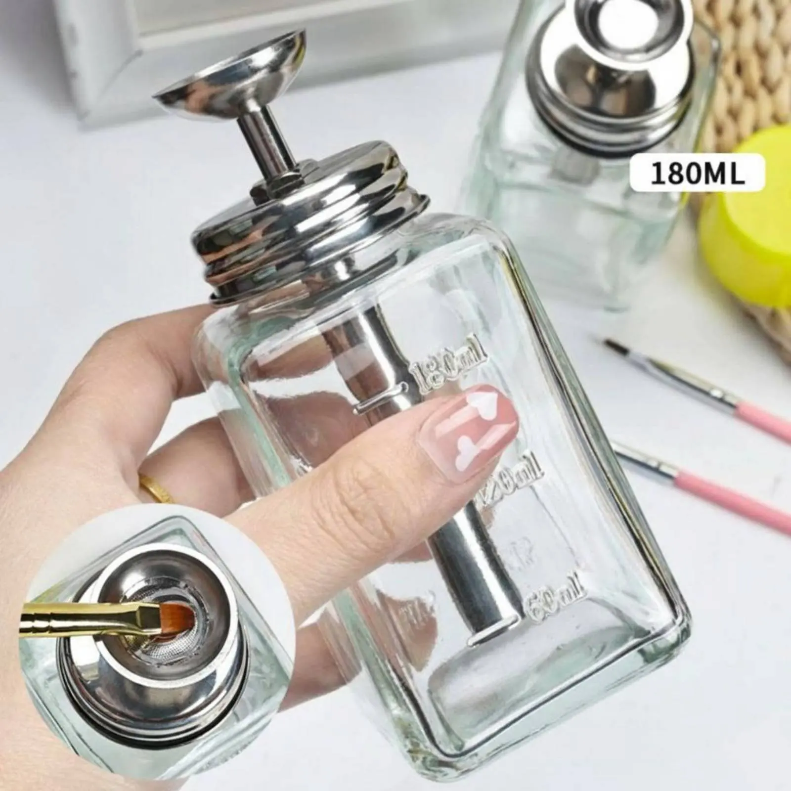 

180 Ml Nail Remover Bottle Easy to Use Nail Polish Remover Bottle Leak-Proof for Manicurists