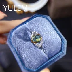 YULEM Lab Alexandrite Gemstone Ring for Women Solid 925 Sterling Silver Jewelry Oval Natural Stone Engagement Promise