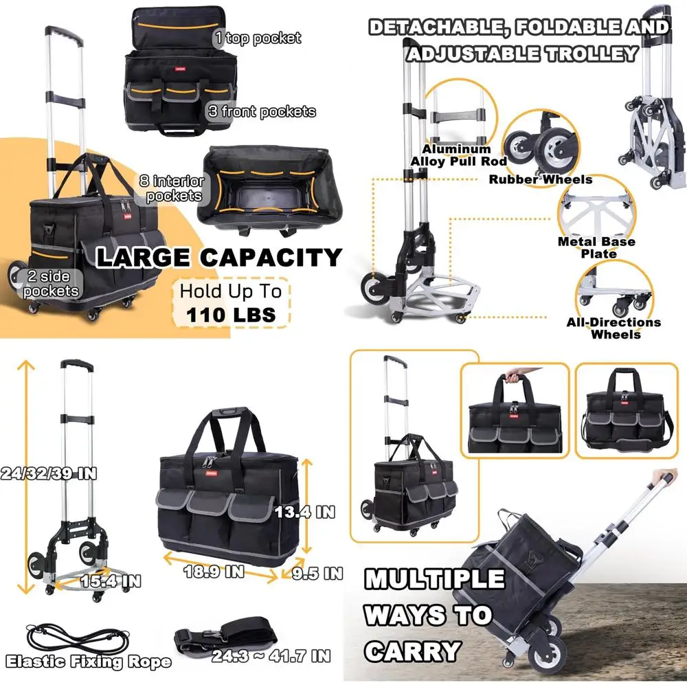 

Aluminum Trolley Bag with Wheels for Electricians and HVAC Professionals