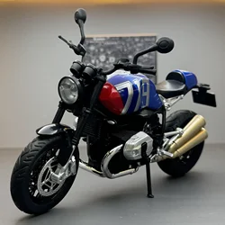 1:12 Latte Retro Street Car Alloy Retro Sports Motorcycle Model Diecast Metal Racing Sound and Light Children Toy Gift