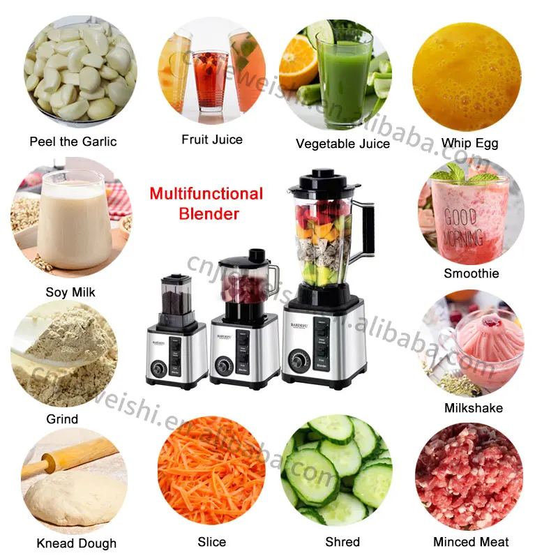 IN STOCK Heavy Duty Commercial Fresh Juice Fruit Mixeur Bardefu 6 In 1 Mixer Smoothie Blender Machine Juicer And Blender 8 In 1
