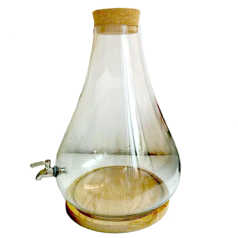 

Large Capacity Juice Jar Transparent Glass with Faucet Wine Fermentation Jar 25 Liters Self-Service Beverage Barrel