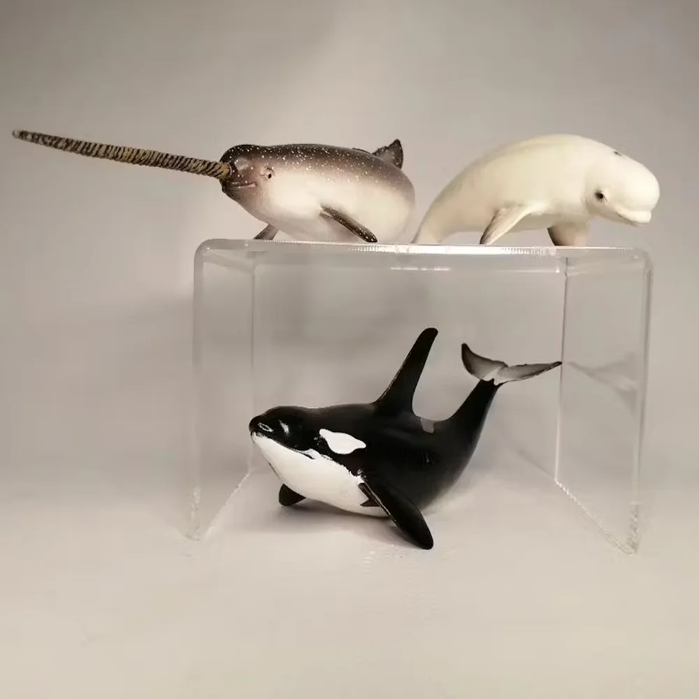 Toymany Simulation Orca Polar Animal Model Toy Mini Figures Dolls Action Figurines Toys for Children Gift Cake Decoration