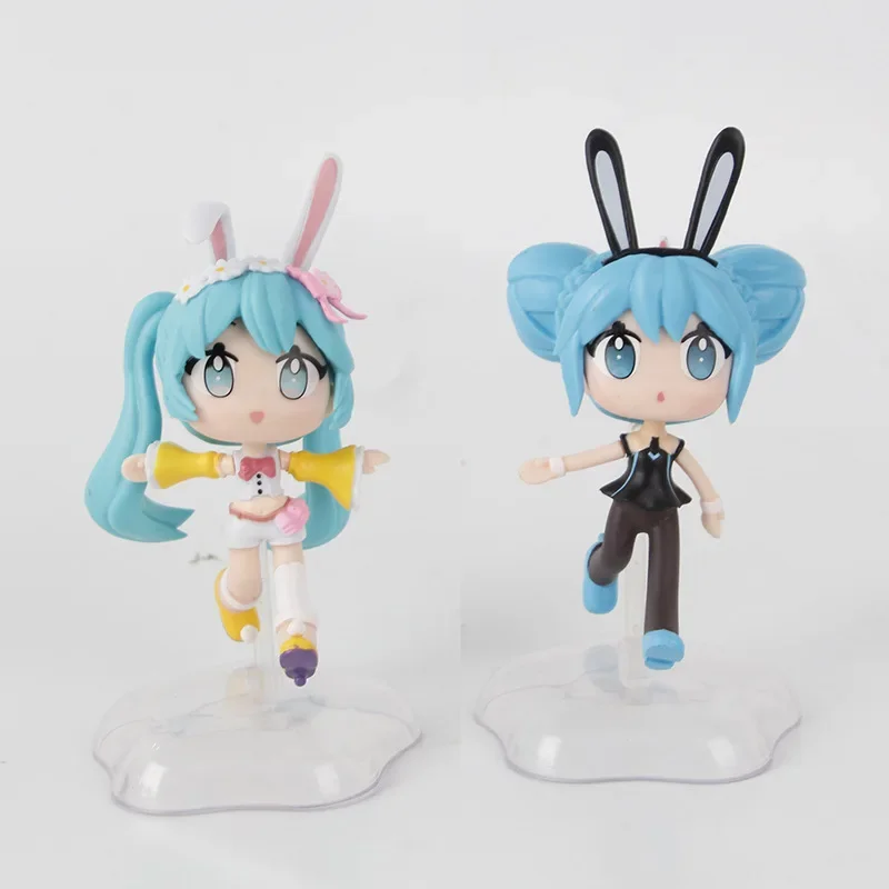 

1pcs Random style New Anime Hatsune Miku Rabbit ears kawaii Action Figure PVC Model Statue Toys doll Desk Decor Collect Gifts