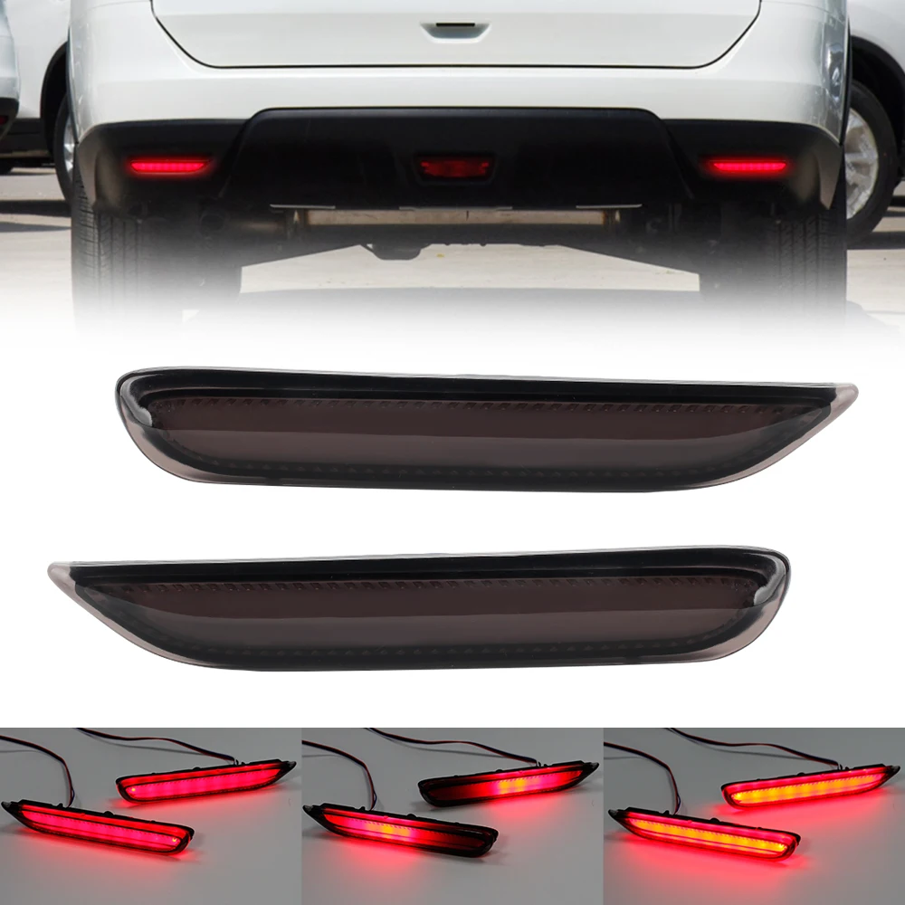 

OKEEN 2pc LED Rear Bumper Reflector Lights For X-Trial Infiniti Q60 Q70 QX50 2014-2020 2021 Driving Brake Turn Signal Lights 12V