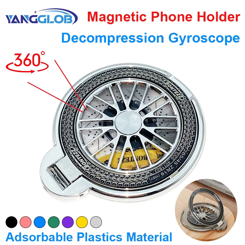 

2024, новый декомпрессионный гироскоп, магнитная присоска, держатель для телефона MagSafe, портативная подставка для мобильного телефона, ручка, подставка для кольца на палец