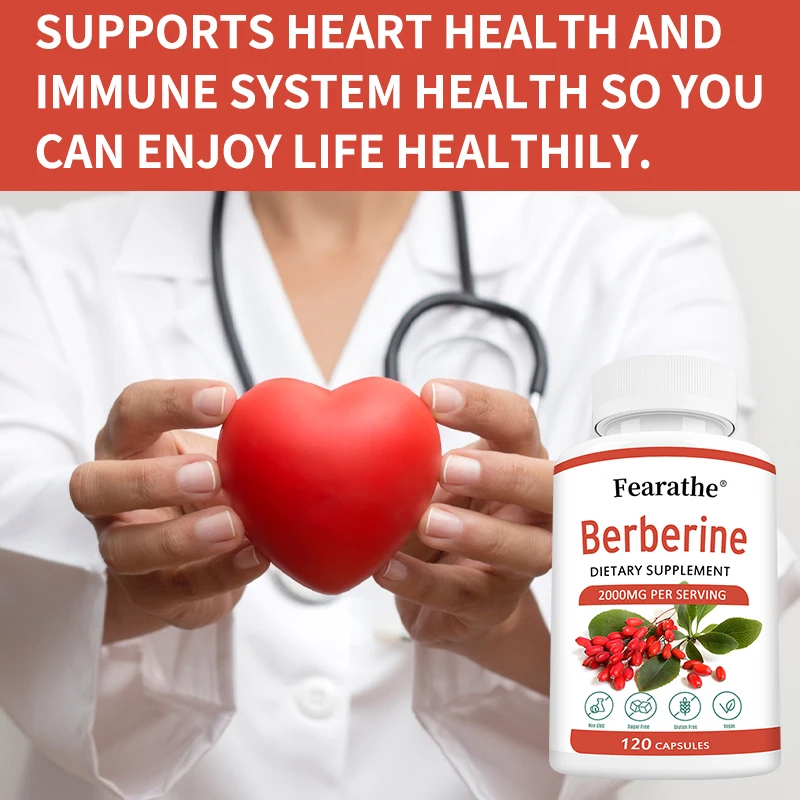 Berberine Extract 2000 mg, combined with vitamins and minerals - supports heart, cardiovascular and immune system health