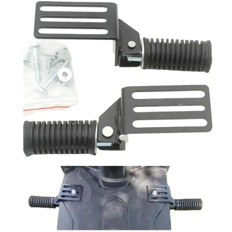 إكسسوارات DIY لسيارة Street Cruise، قطعتان من مساند القدم المعدنية القابلة للطي توفر الراحة المثالية للدراجات النارية والدراجات الإلكترونية #3