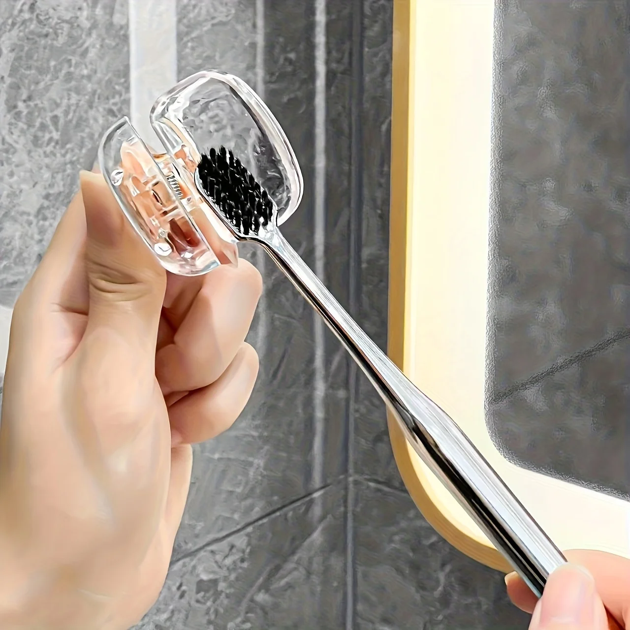 Lot de 6 protège-têtes de brosse à dents portables en plastique transparent, anti-poussière, respirants, pour voyage, maison et bureau