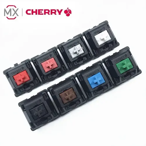 Imagen 2 del producto 10 ~ 120 piezas originales Cherry MX interruptores de teclado mecánico rojo azul marrón negro plata rosa lineal táctil cereza transparente RGB interruptor