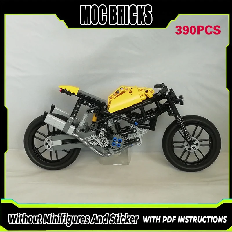 

Конструктор MOC: Модель городского автомобиля и спортивного мотоцикла, модульные технологичные блоки, подарки, праздничный набор для сборки, детские игрушки