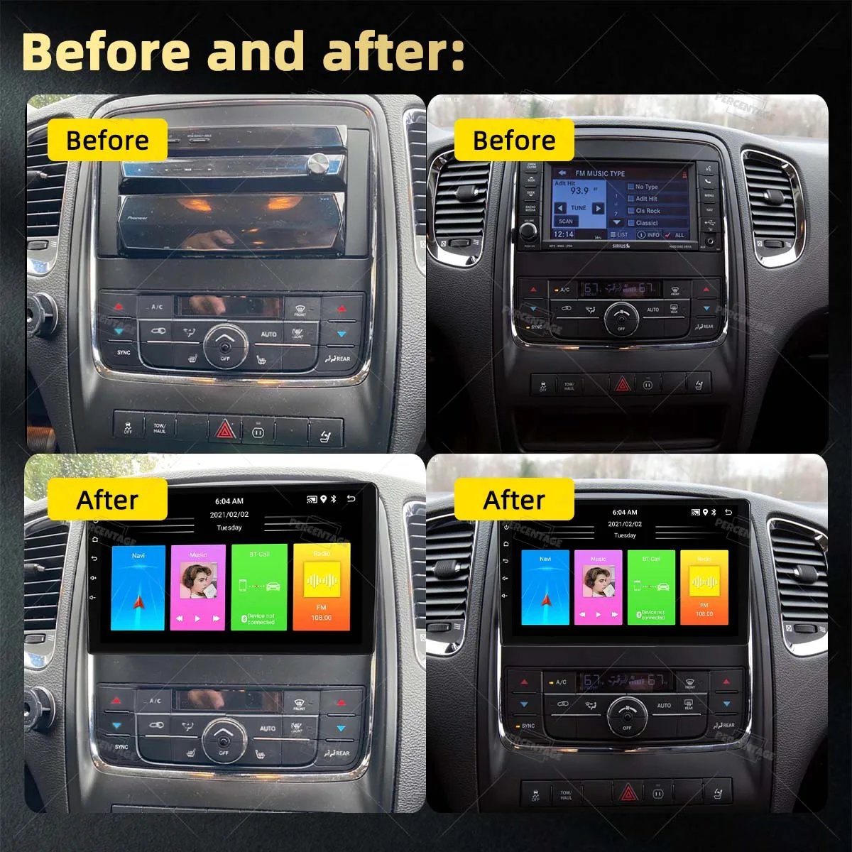 Multimedia for Dodge Durango 2011 -  2023 2 Din Android Car Radio GPS Navigation Autoradio Player Head Unit Audio Stereo Wifi FM