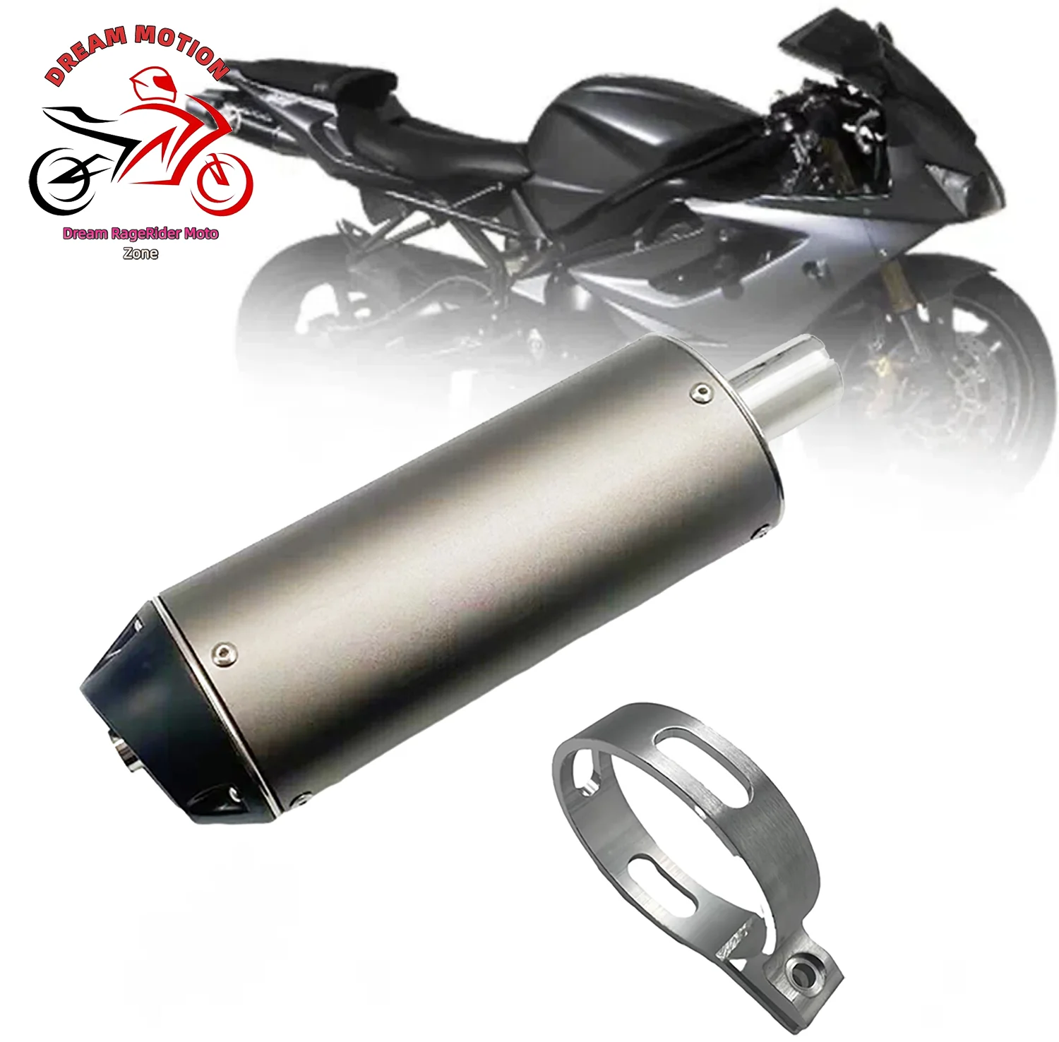 

Ultra-quiet 28mm motorcycle muffler exhaust Noise reduction Aluminum sc project escape straight pipe for 125cc exhaust db killer