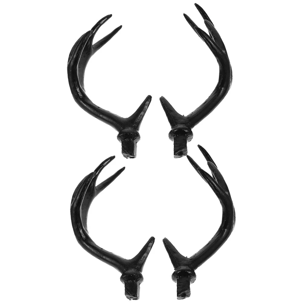 

2 Pairs Artificial Antlers Deer Halloween Accessories Decor Clothing Headband DIY Women Black Miss