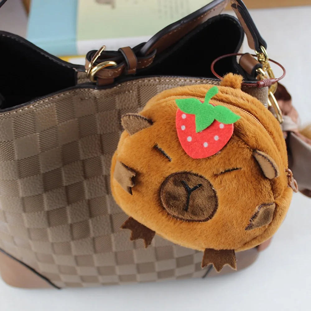 

Cartoon Capybara Plush Coin Purse Animal Keychain Capybara Plush Wallet Headphone Storage Bag Earphone Organizer Pouch