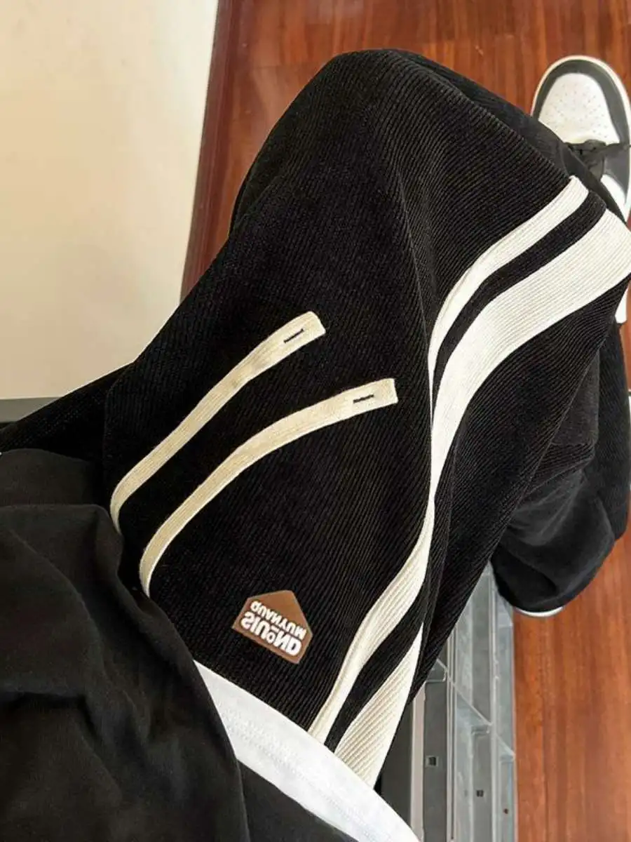 

Свободные европейские хлопковые брюки Fce с прямыми штанинами, мужские цветные блузки длиной до пола, тяжелые весенне-осенние спортивные брюки...