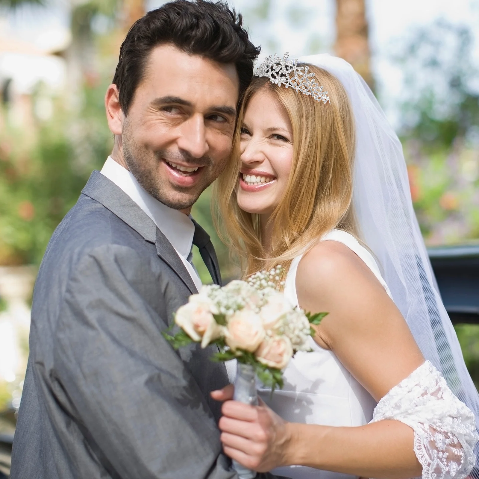 

Bridal Hair Hoop Snowflake Rhinestone Wedding Hairband Exquisite Design Bright Color Match Hairstyles Clothing Elegant