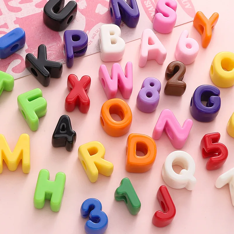 

500g/lot Random Mixed Color Large Hole Letter Beads Number Accessories Handmade DIY Making Jewelry Bracelets Earrings Pendant