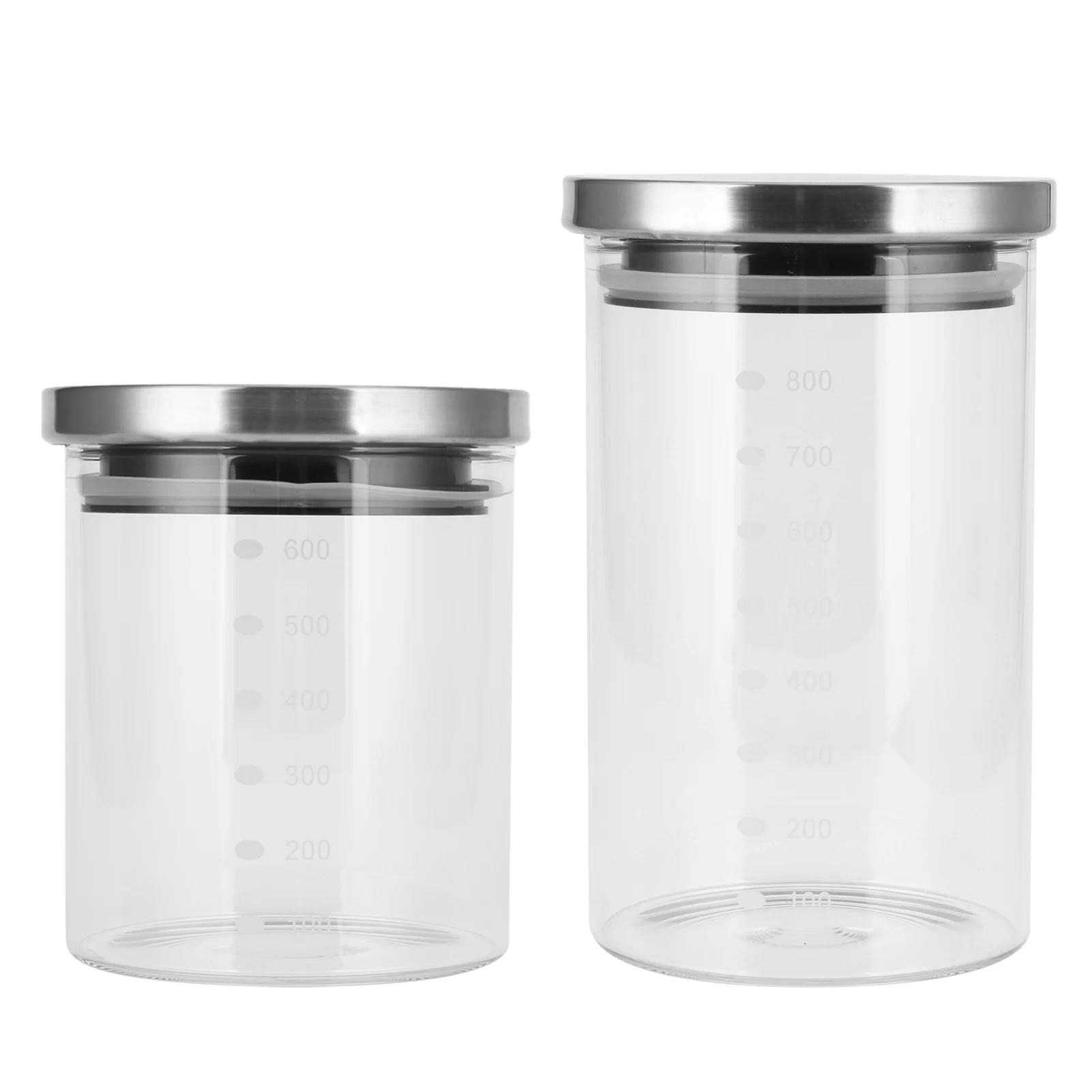 Storage Containers Food Storage Container with Stainless Steel Lid and Graduation Line Kitchen Sealed Jar for Home