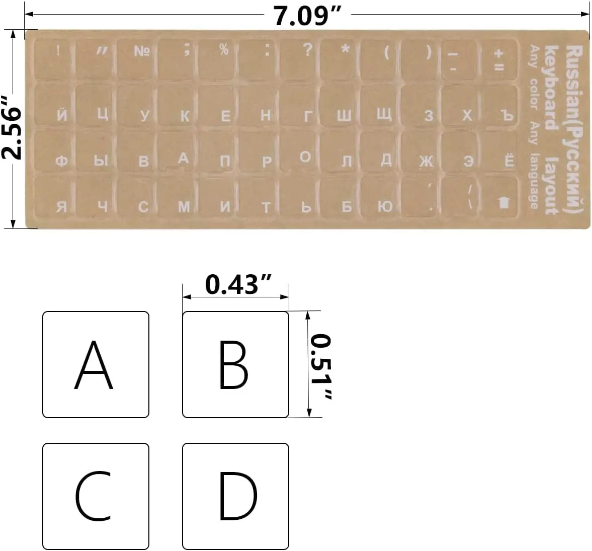 2PCS Russische Transparent Tastatur Aufkleber für Transparent Ersatz Alphabet Russland Matte Tastatur Stcikers