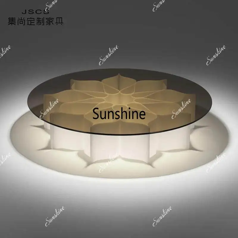 

Modern simple hotel villa club small apartment coffee table round