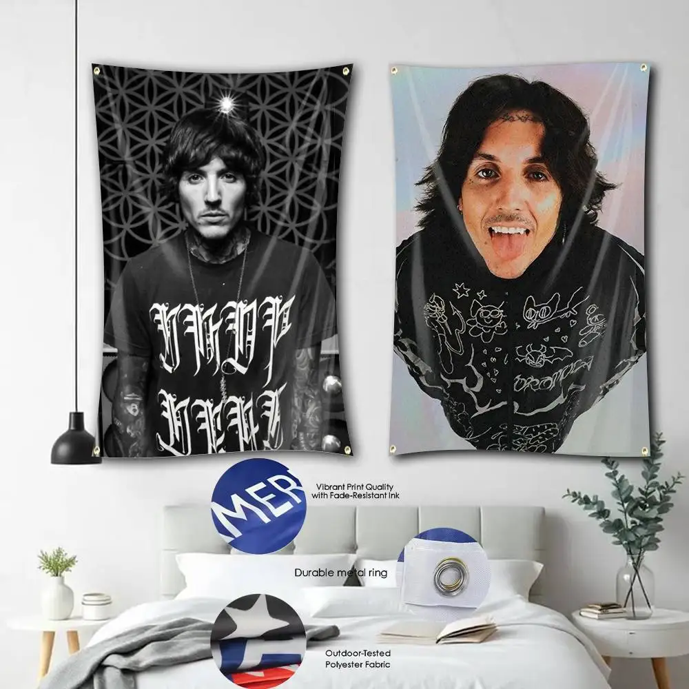 Master Syko Rapper O-Oli S-Sykes Flag Tapestry Banner for Bedroom Living Room Outdoor Camping Custom Supported