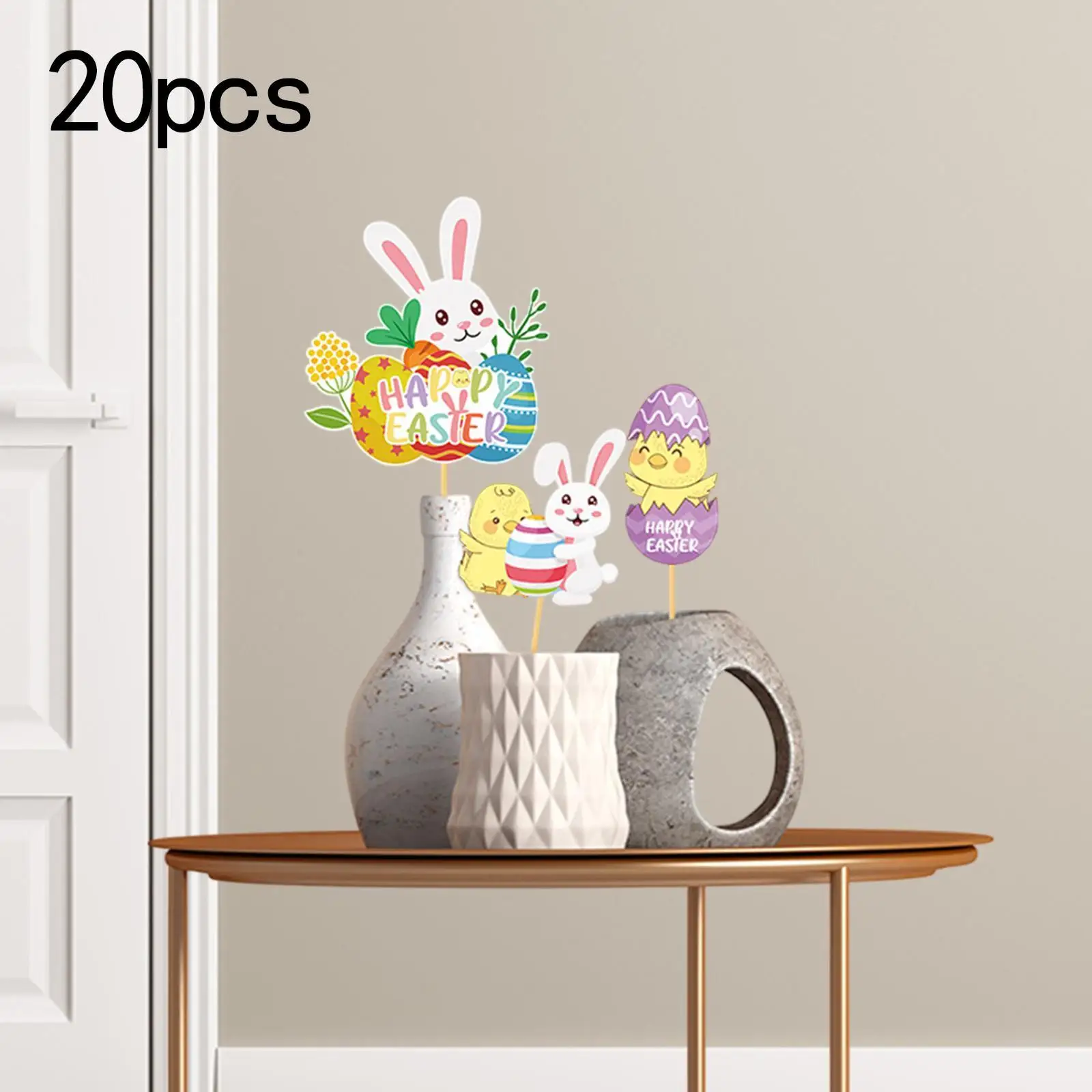 

20x Easter Vase Decorations Creative Ornament Easy to Install Easter Decor