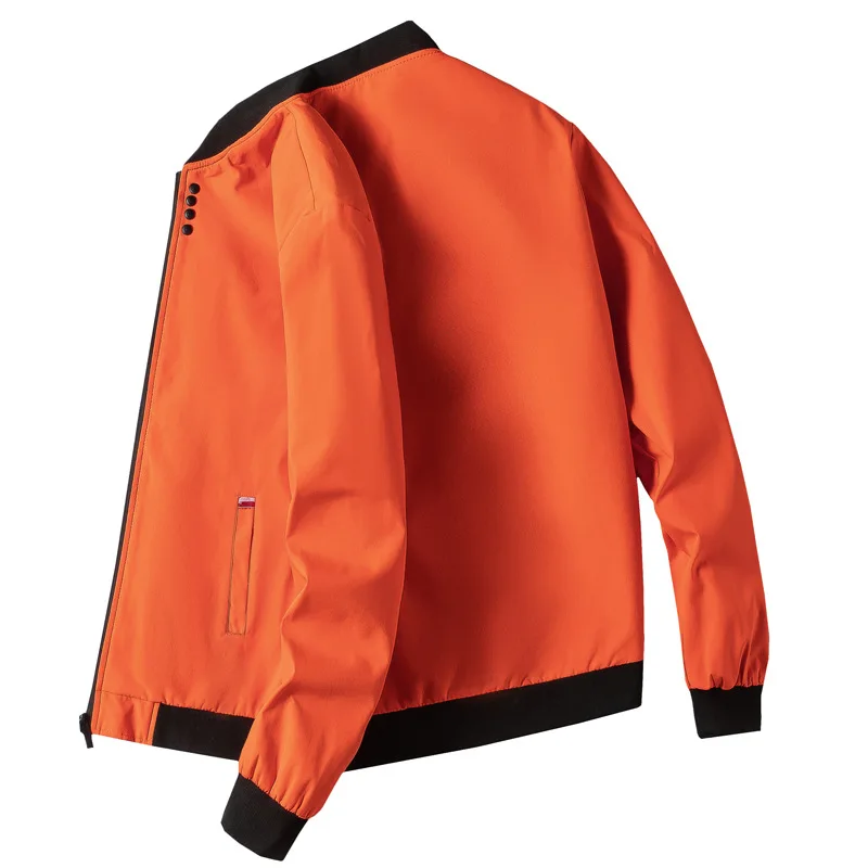 

M-4XL Men Jacket Spring Casual Long Sleeve Baseball Uniform Windproof Cycling Jacket Solid Zipper Tops Teenage Men's Clothing
