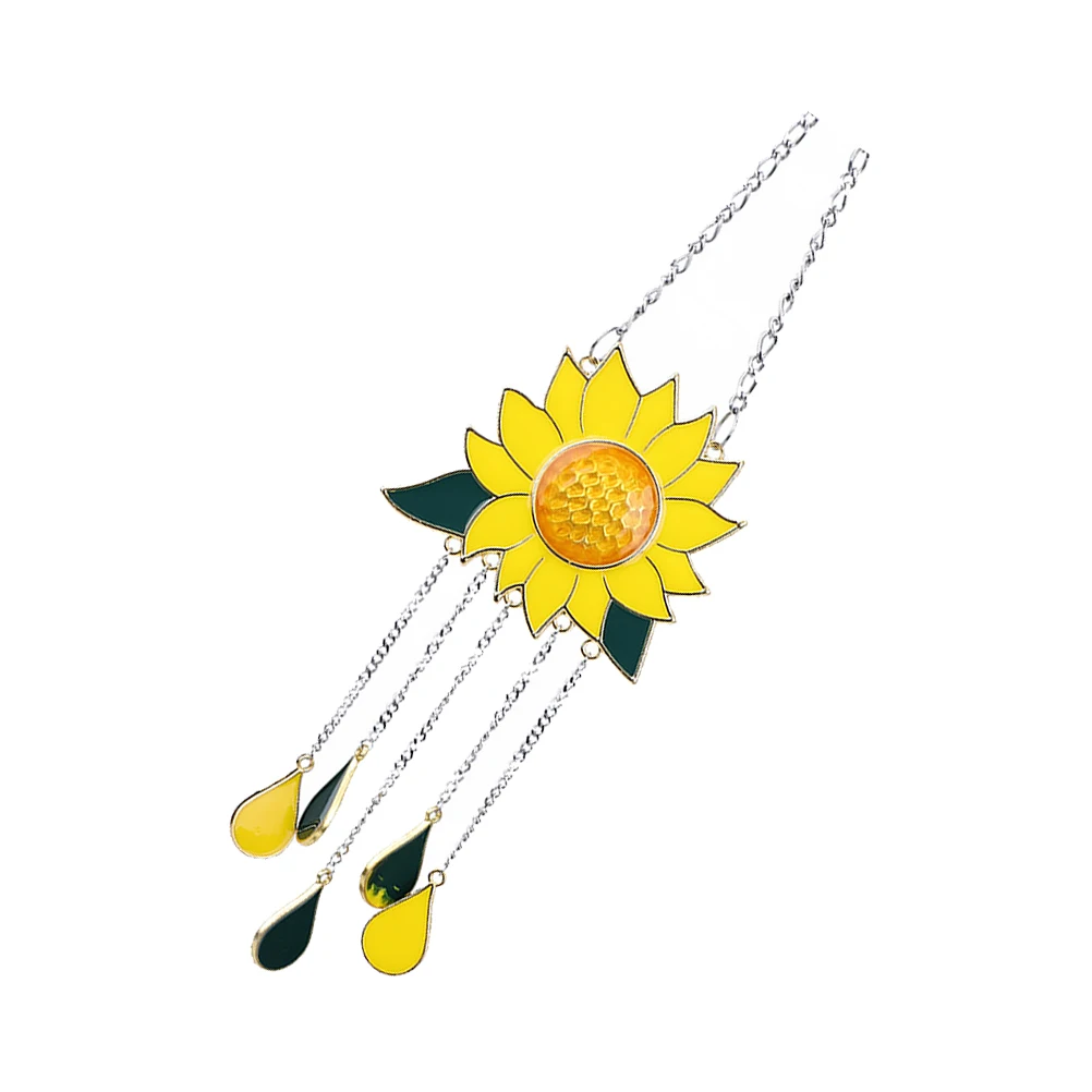 

Sunflower Wind Garden Hanging Decor Zinc Alloy Hanging nament Bedroom Garden Decorative Wind Bell Outdoor Gift