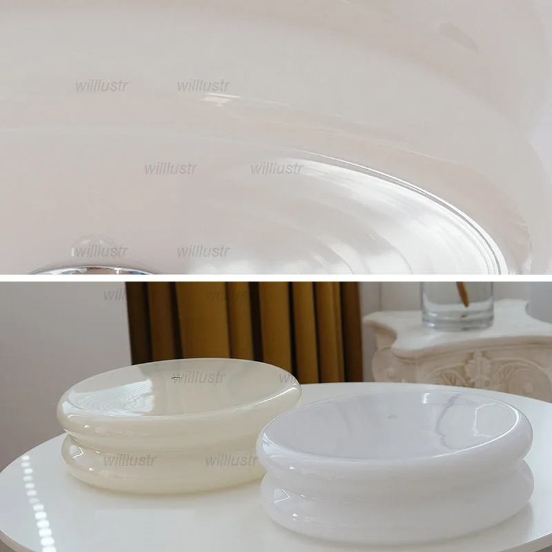 

Creamy Stacked Glass Ceiling Lamp Creative Dimmable LED Light Hotel Restaurant Living Bedroom Bar Balcony Iron Lighting