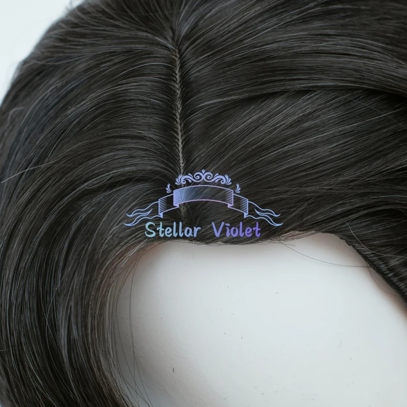 Cavaleiro richard esterlina peruca cosplay resistente ao calor trajes cosplay jogo identidade v alice dross perucas sintéticas 45cm preto branco