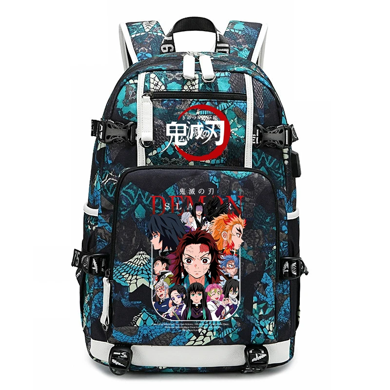 Demon Slayer Anime Print School Backpack Large Capacity Travel Bookbag for Boys Girls Kids Student view 3