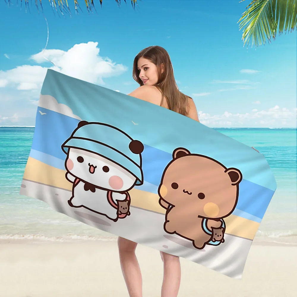 pink Bubu And Dudu Cute Cartoon Microfiber Blanket Quick Drying Beach Towels Oversized Printing Super Absorbent Pool Towel