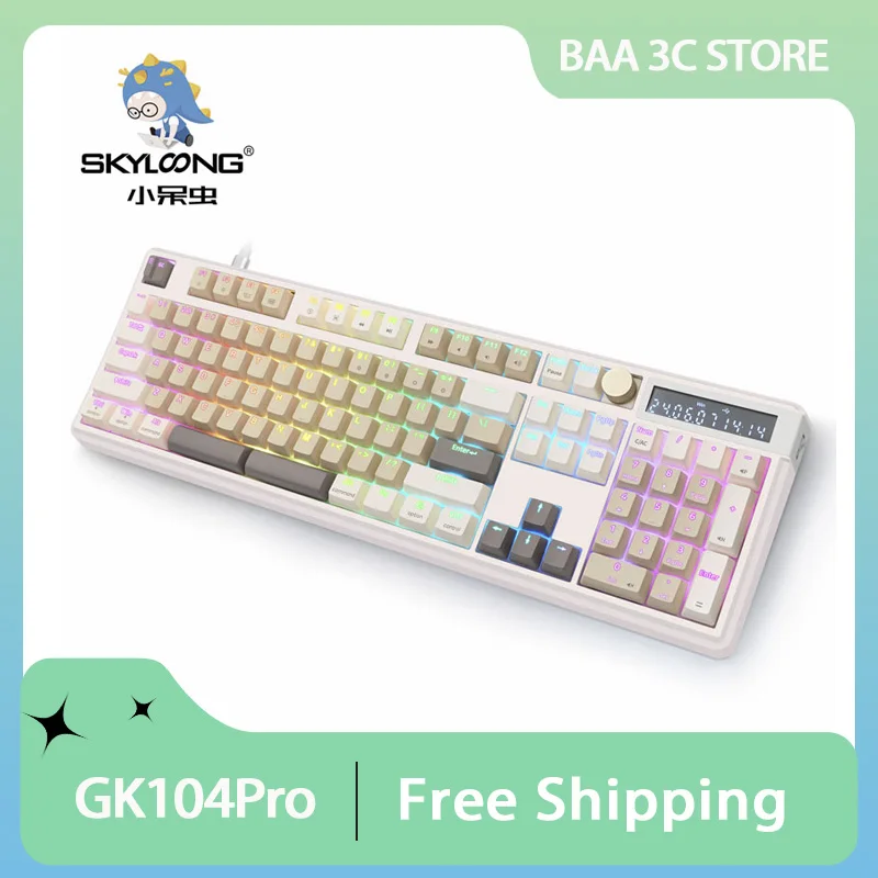 SKYLOONG GK104Pro Mechanical Keyboard Wired Gasket Structure Customized Keyboard Tape Calculator PC Gaming Office Keyboard