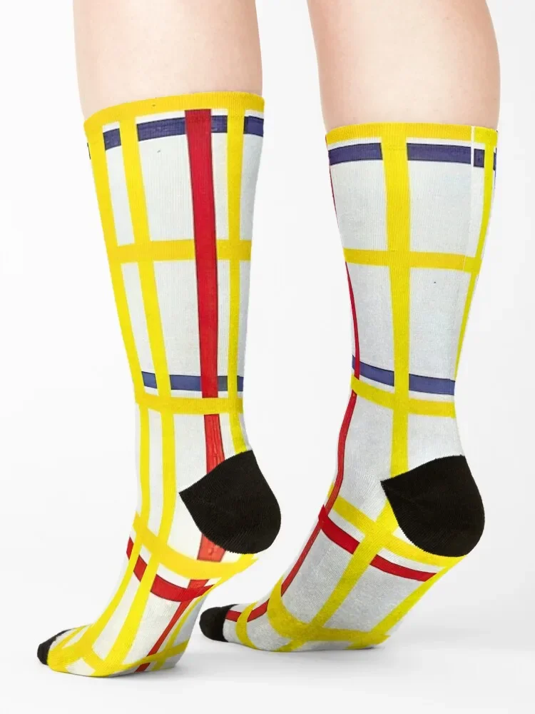 Piet mondrian lukisan terbaik, piet mondrian gaya seni, piet mondrian karya seni kaus kaki hadiah kaus kaki gila olahraga Pria Wanita