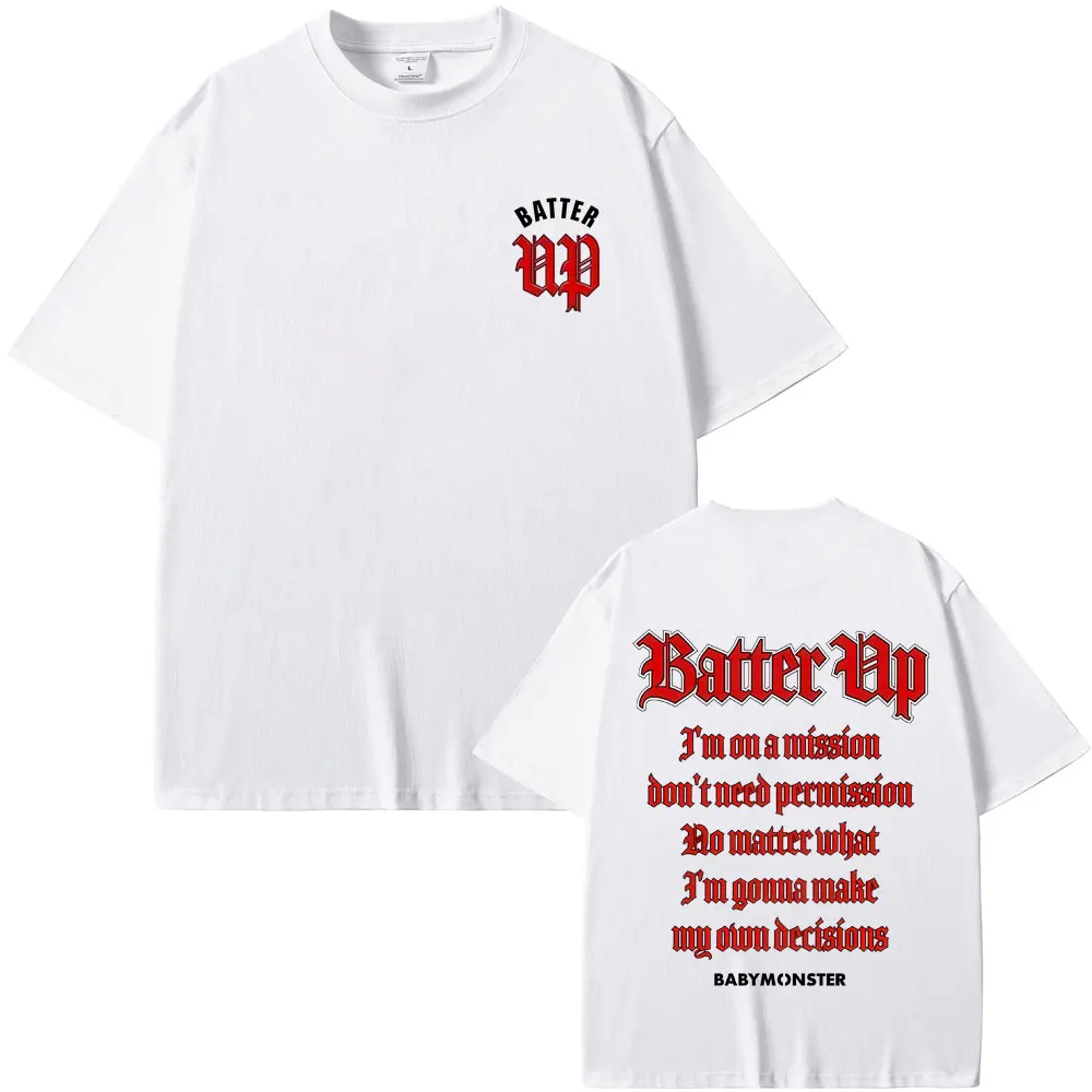 

Kpop Band Babymonster Batter Up Album Graphic T-shirt Men Women Korean Fashion Oversized T Shirts Tops Unisex Y2k Merch T-shirts