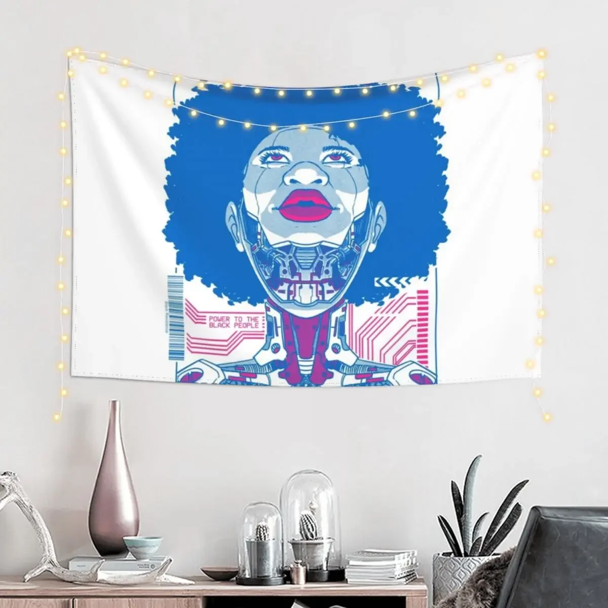 CyberPanther 04: Cyber World Power Tapestry Wall Hanging Room Decorations Aesthetics Custom Tapestry