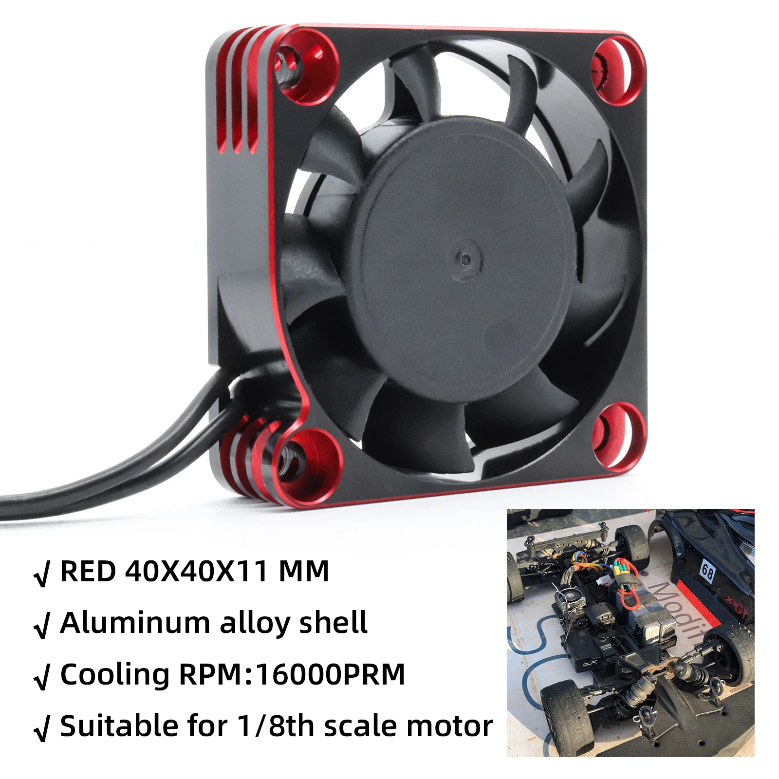 RCZIPROY RC 25mm 30mm 35mm 40mm 50mm Fan Koelventilator RC Creeper 1/10 1/8 1/5 540 550 3650 Motor Borstelloze/Geborstelde ESC RC Auto