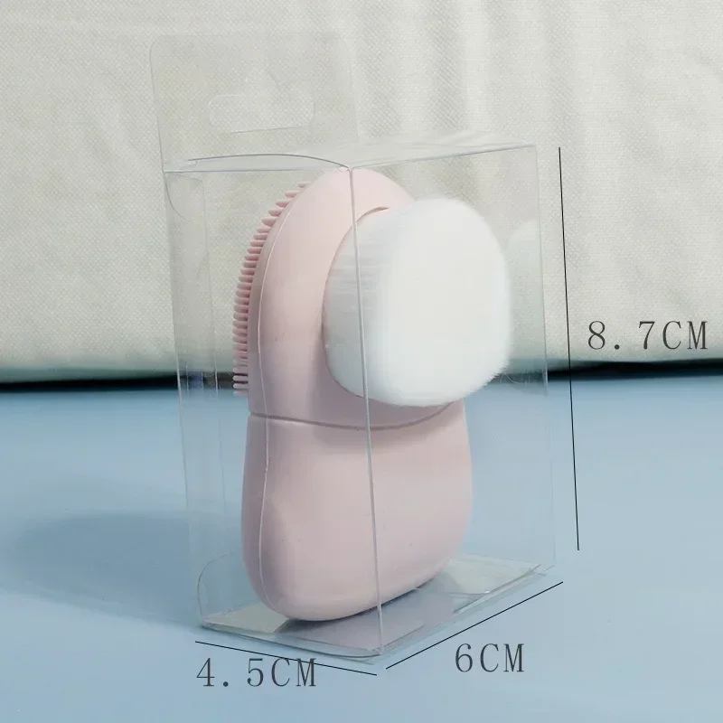 Handmatige gezichtsreiniger tweekoppige gezichtswasborstel siliconen schoonheidstool voor poriën mee-eter make-up