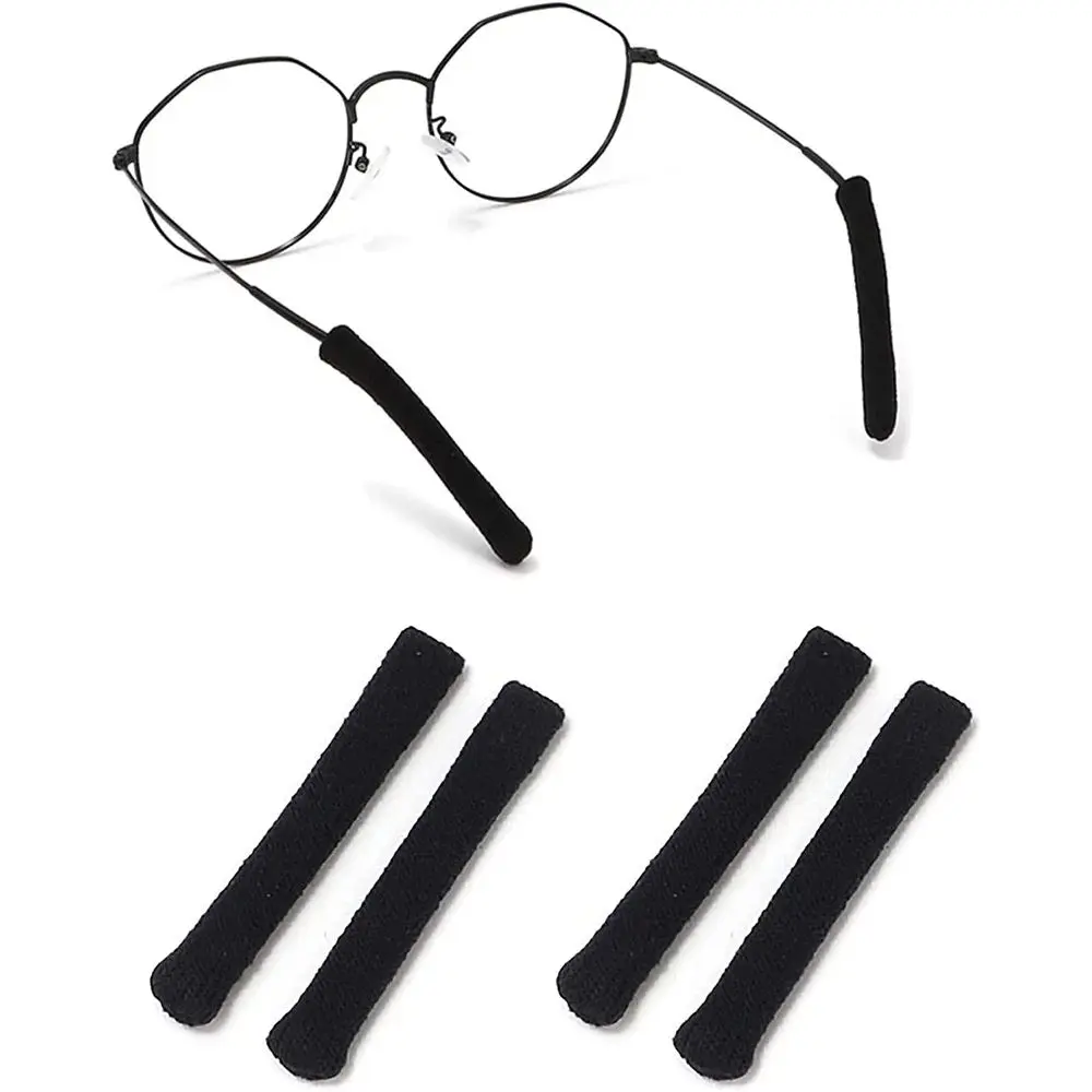 

1Pair Anti-Slip Eyeglass End Tips Knit Soft Cotton Fabric Frame Leg Cover Glasses Retainer Cushion Ear Sleeve Comfort