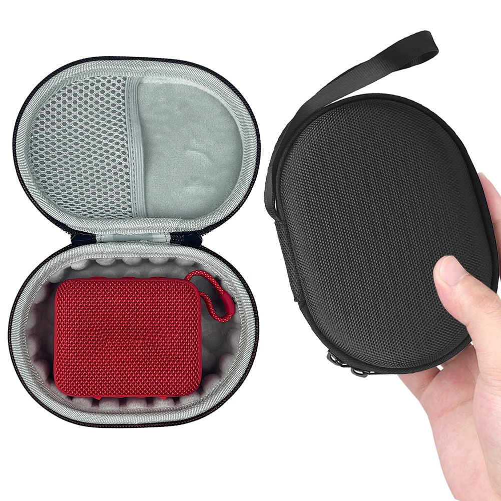 Hard Carrying Case Anti-scratch Speaker Carrying Bag with Hand Rope & Carabiner Hardshell Case for JBL Go 4 Portable Speaker