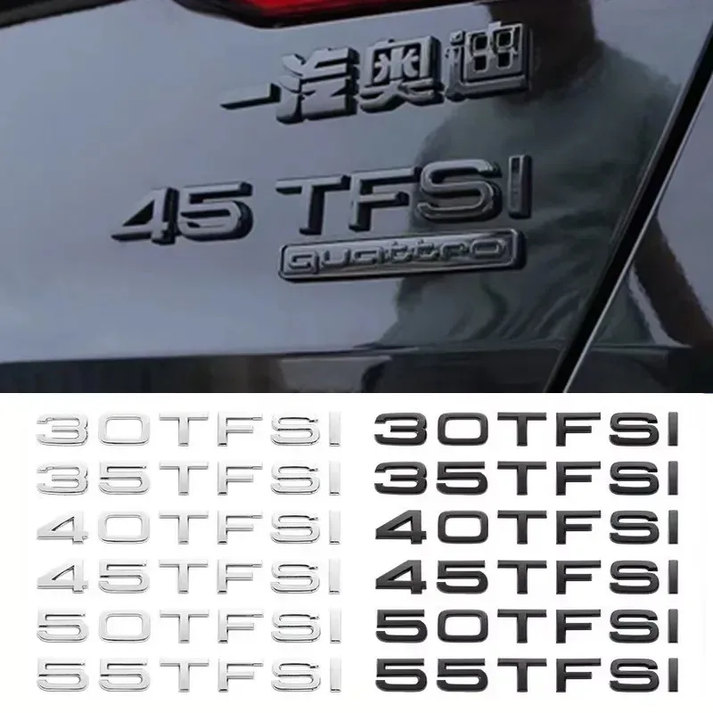 Хромированный ABS 30TFSI 35TFSI 40TFSI 45TFSI 50TFSI 55 TFSI эмблема наклейка на задний багажник значок наклейка для Audi A3 A4 A5 A6 A7 A8 Q3 Q5 Q7