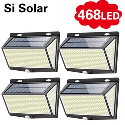 468 LED Outdoor Solar Lights Human Body Sensor Solar Lamp IP65 Outdoor Lightinig automatic adjust brightness Garden Street Light